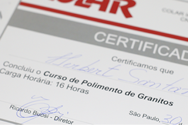 certificado polimento de granito imagem certificado